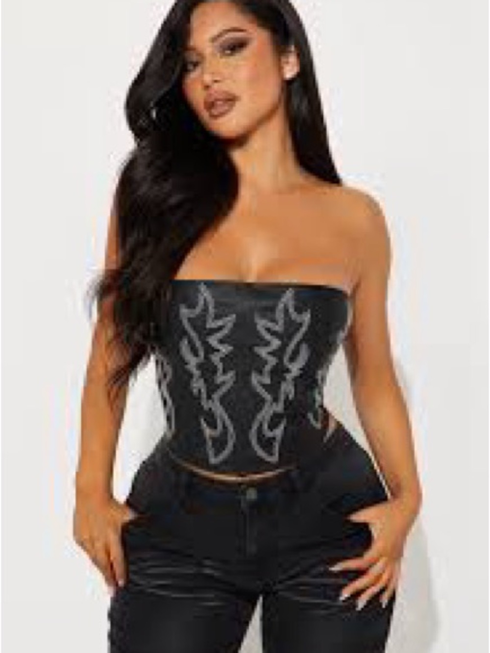 NWT Fashion Nova Wild West Faux Leather Corset Top |